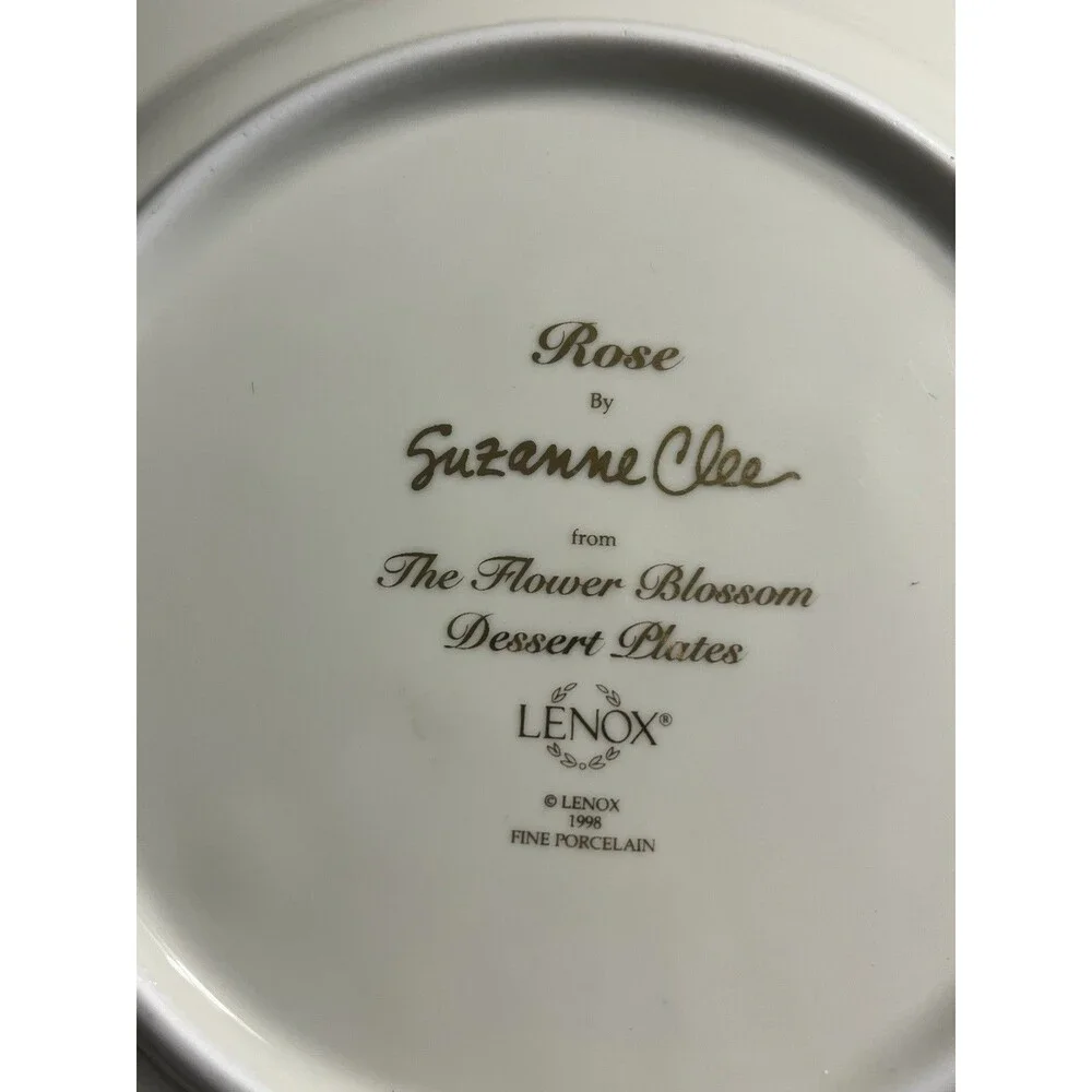 4pc LENOX The Flower Blossom Collection Dessert Plates Daffodil Rose Lily Iris